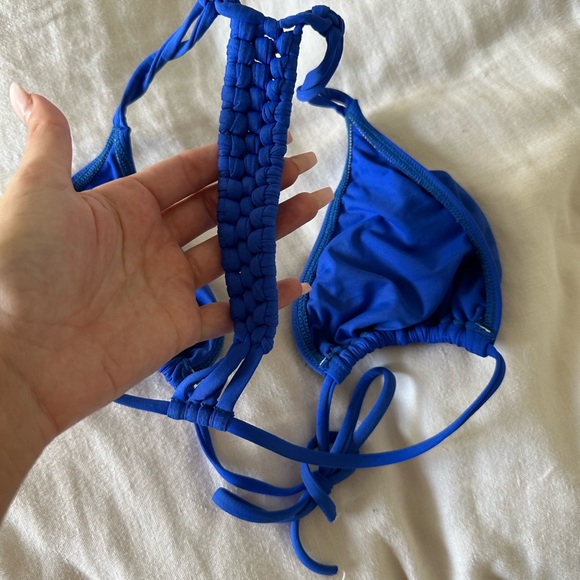 L space blue macrame bikini top - Picture 4 of 4